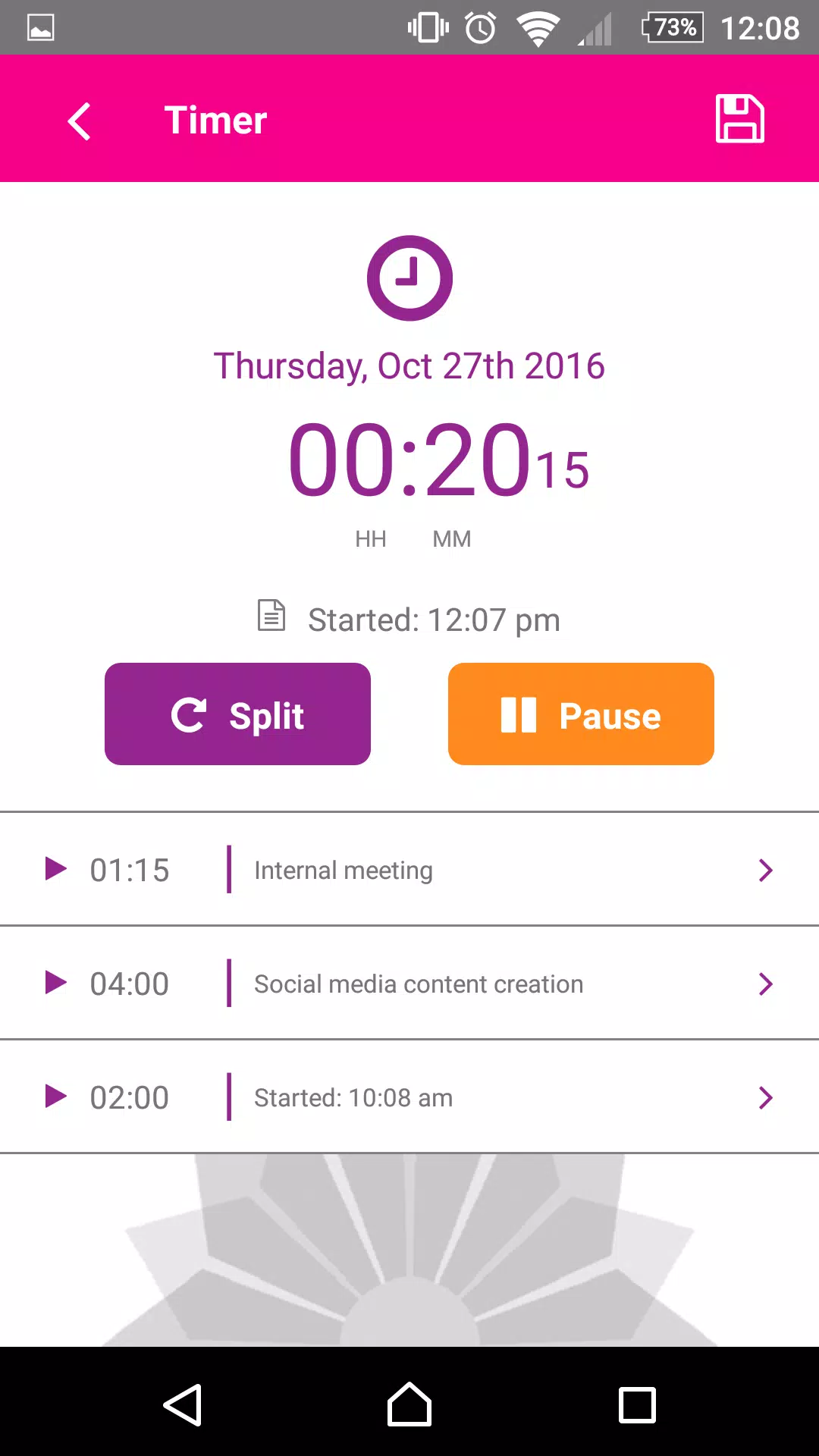 Tempora Timesheet Screenshots