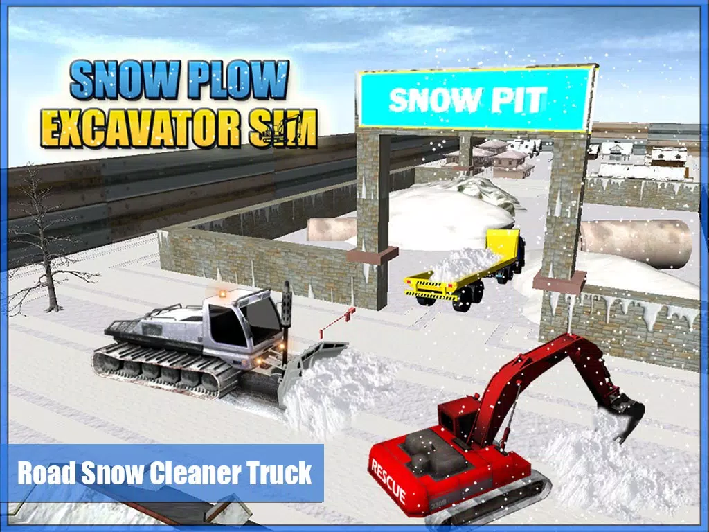 Snow Plow Excavator Sim 3D - Heavy Truck & Crane Rescue Operation for Road Cleaning iPad Screenshots