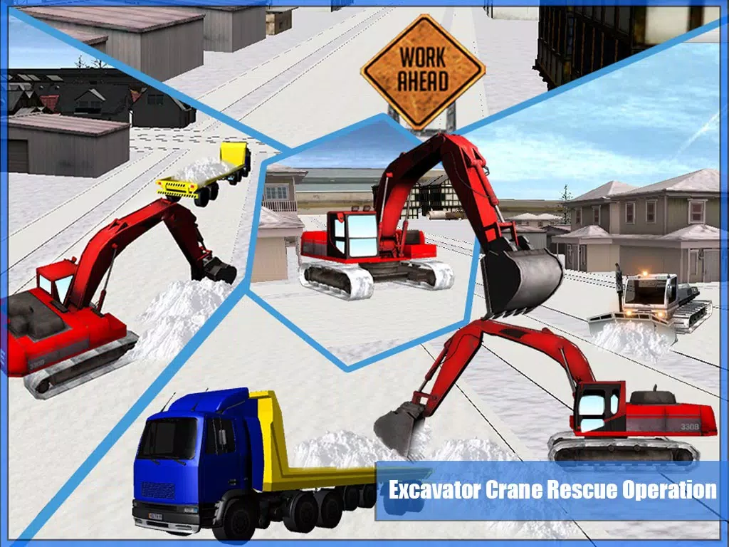 Snow Plow Excavator Sim 3D - Heavy Truck & Crane Rescue Operation for Road Cleaning iPad Screenshots