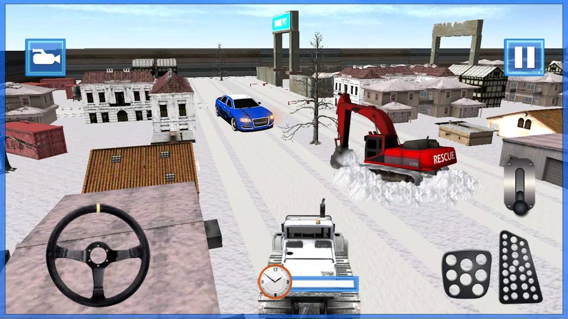 Snow Plow Excavator Sim 3D - Heavy Truck & Crane Rescue Operation for Road Cleaning Screenshots