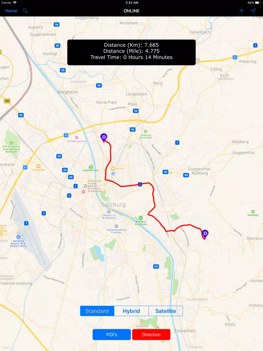 Salzburg (Austria) Travel Map iPad Screenshots