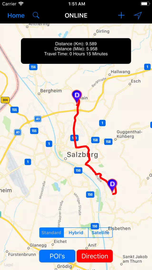 Salzburg (Austria) Travel Map Screenshots