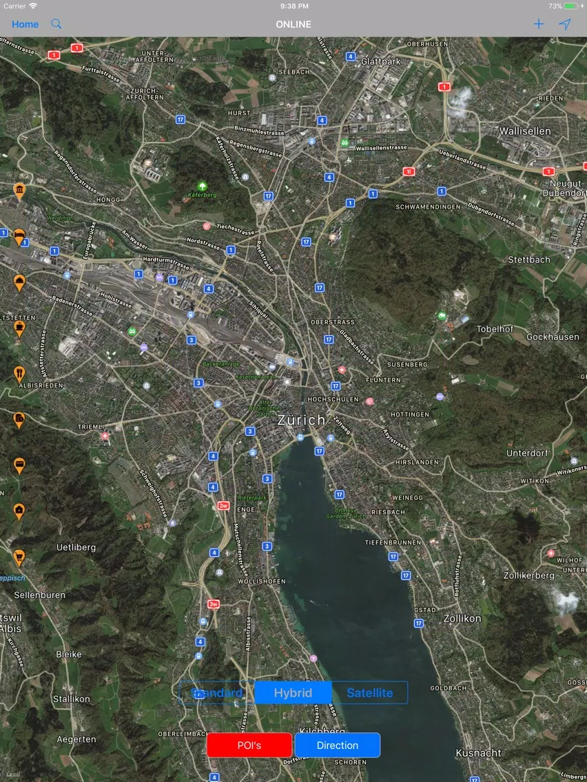 Zurich (Switzerland) Map iPad 스크린샷