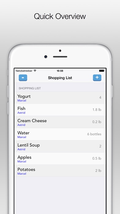 Family-Shopping List Screenshots