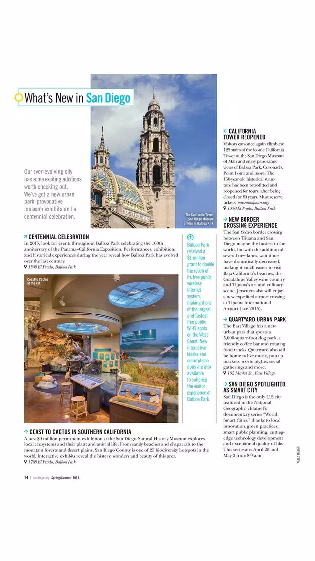 San Diego Visitor's Guide Screenshots