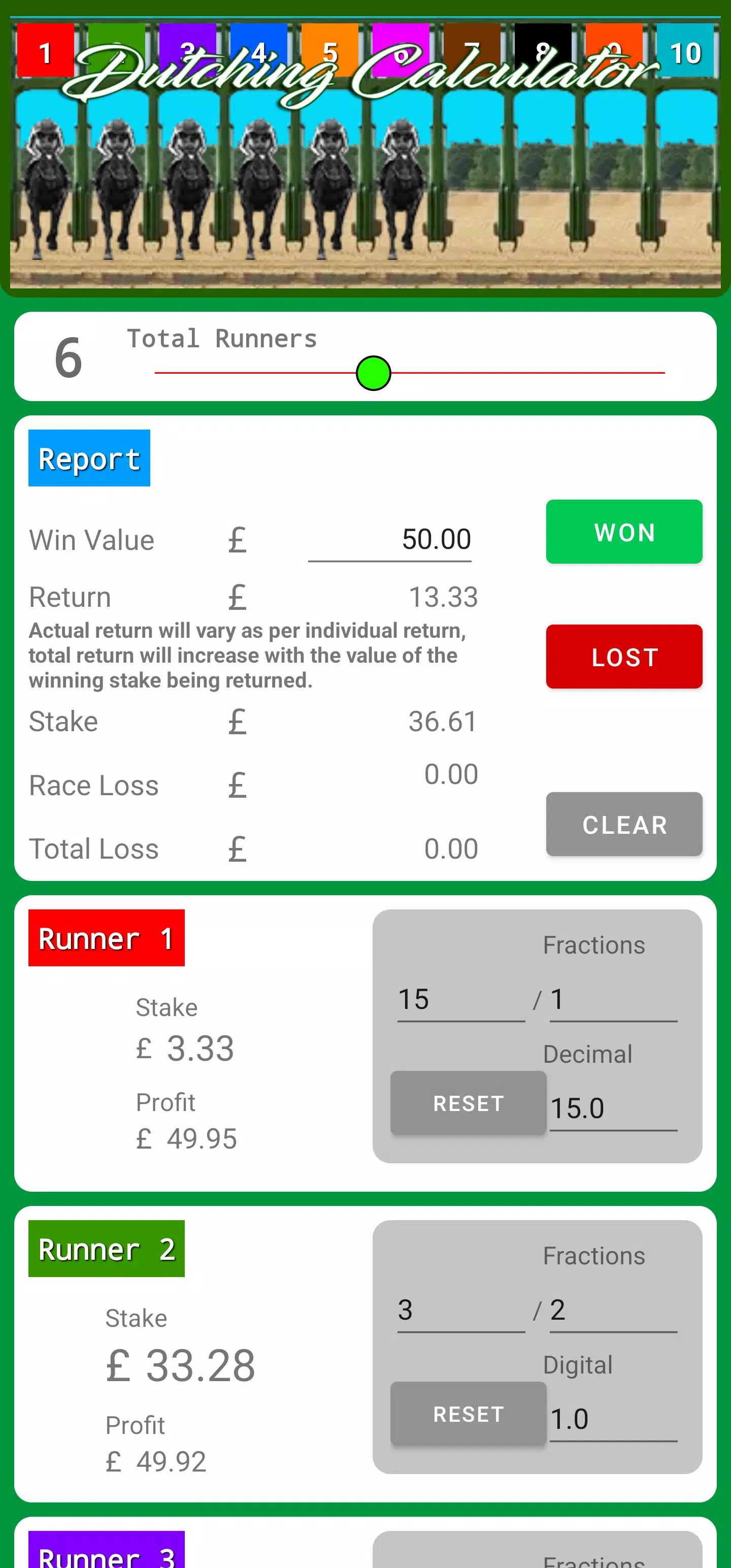 Dutching Calculator Lite Screenshots