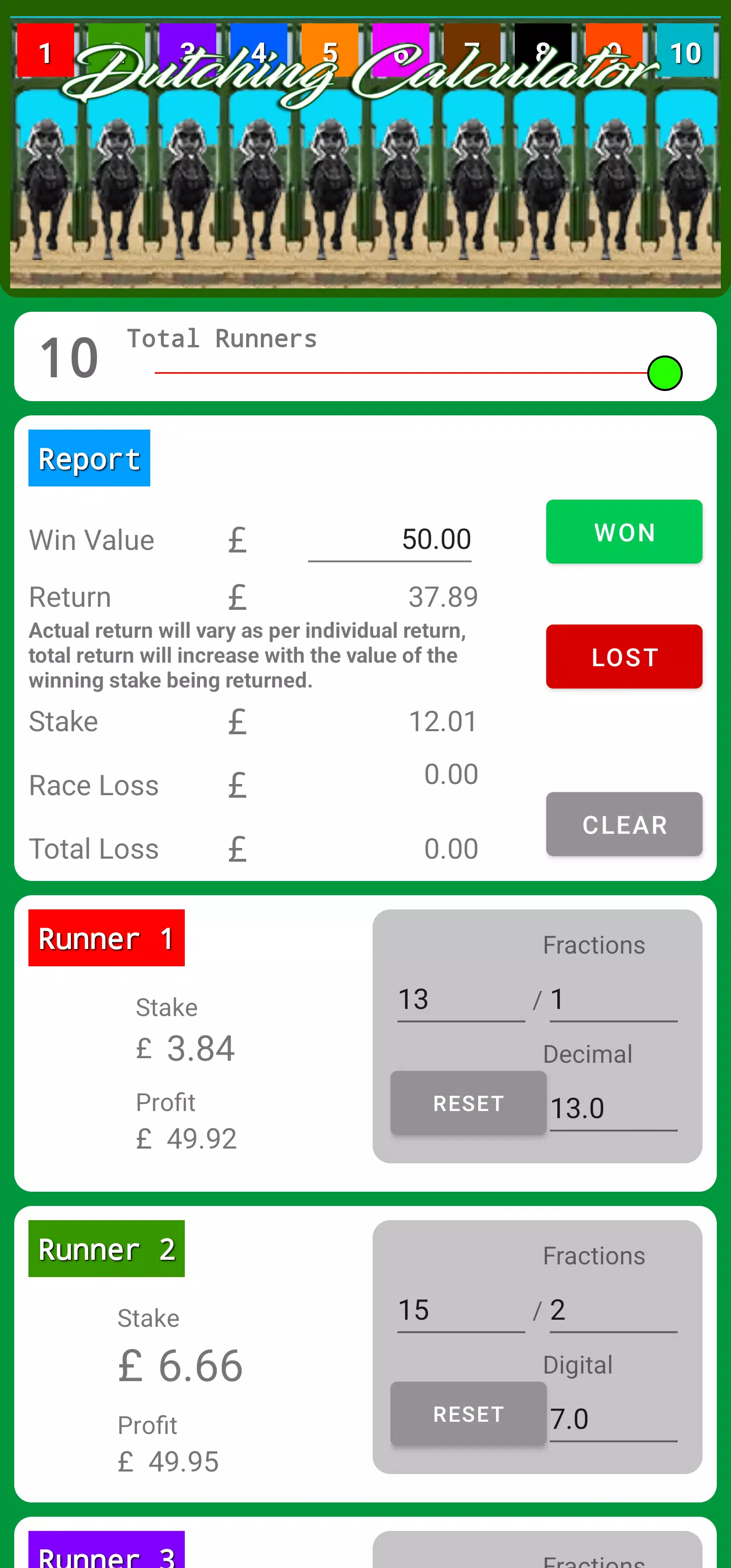 Dutching Calculator Lite Screenshots