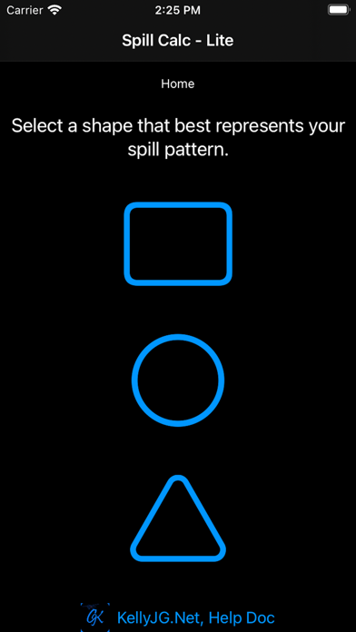 Spill Volume Calculator Screenshots