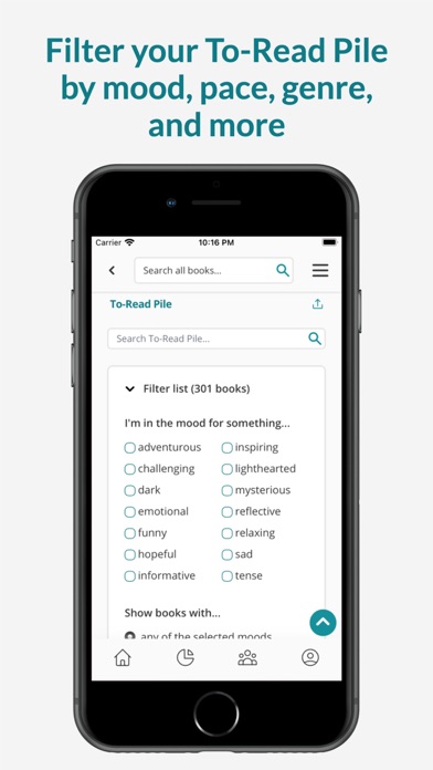 StoryGraph: Reading Tracker Screenshots