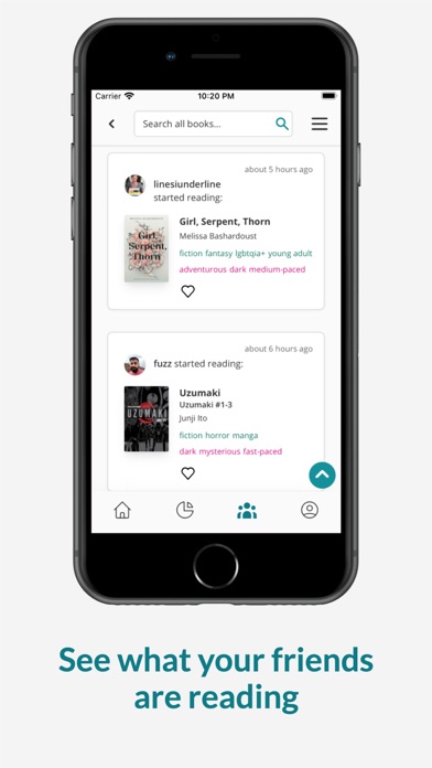 StoryGraph: Reading Tracker Screenshots