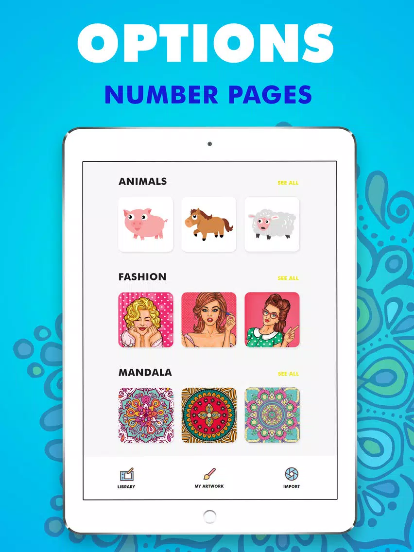 Lit Arts - Coloring Book iPad Screenshots