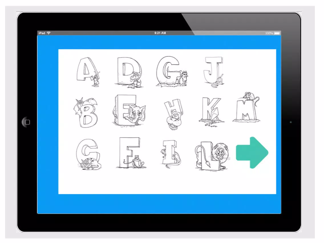 abc alphabet animal coloring books for kids free iPad स्क्रीनशॉट
