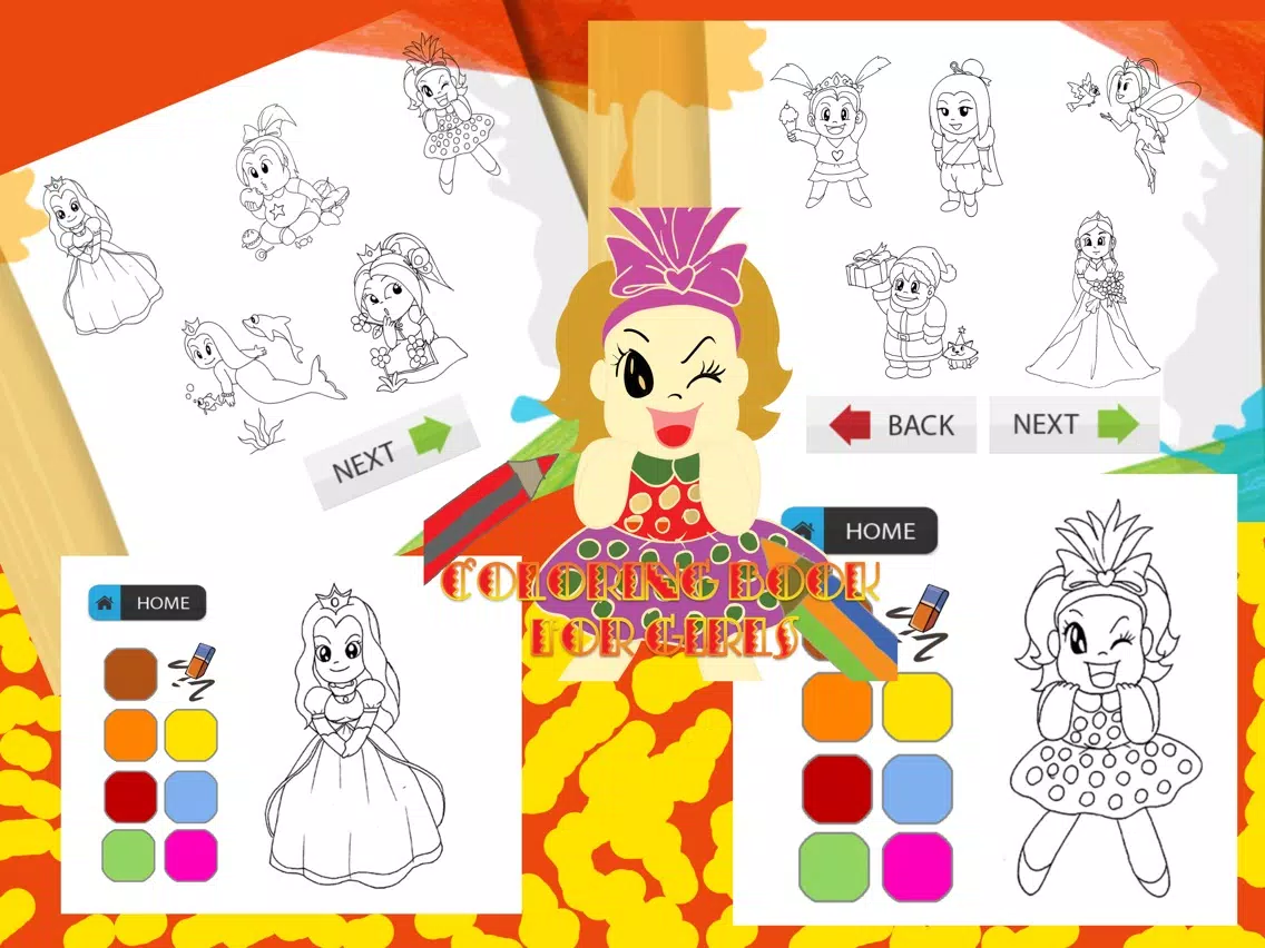 princess fairy tales coloring pages babies book iPad Screenshots