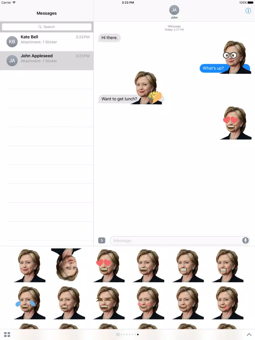 Hillary Clinton Emoji Sticker Pack iPad Screenshots