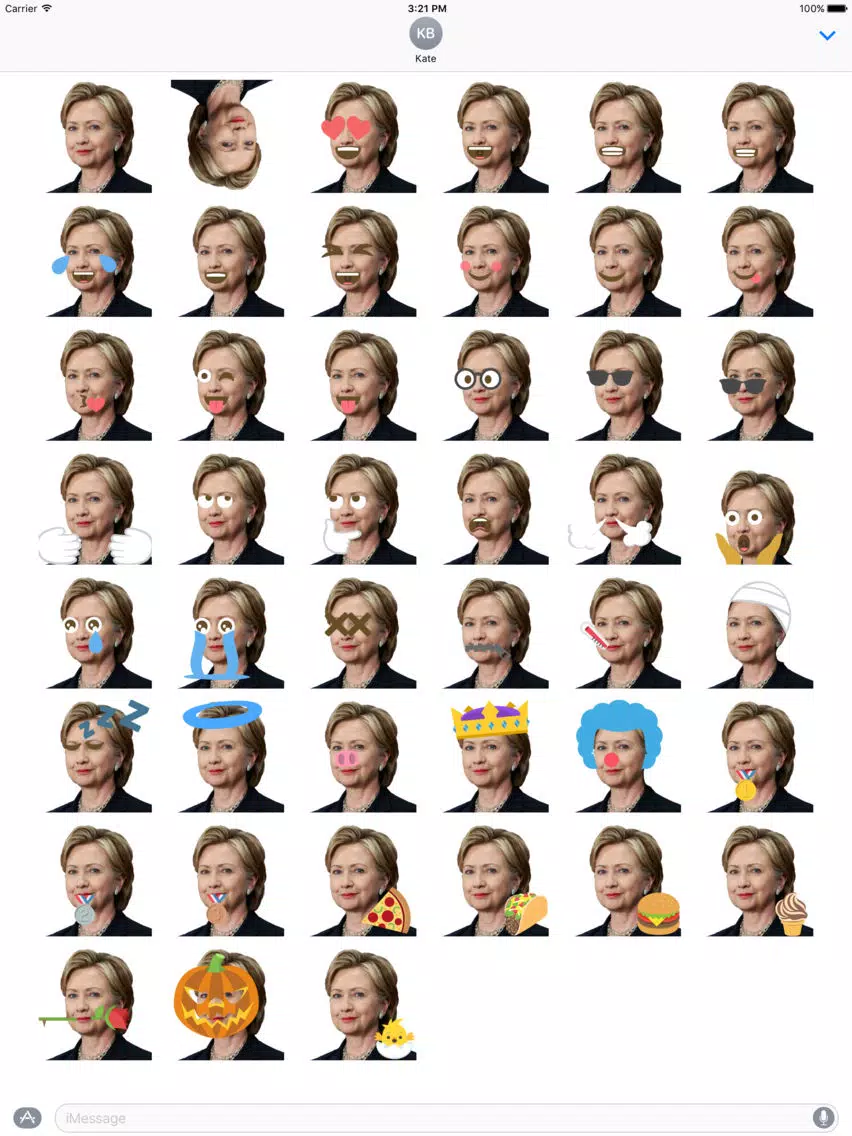 Hillary Clinton Emoji Sticker Pack iPad Screenshots