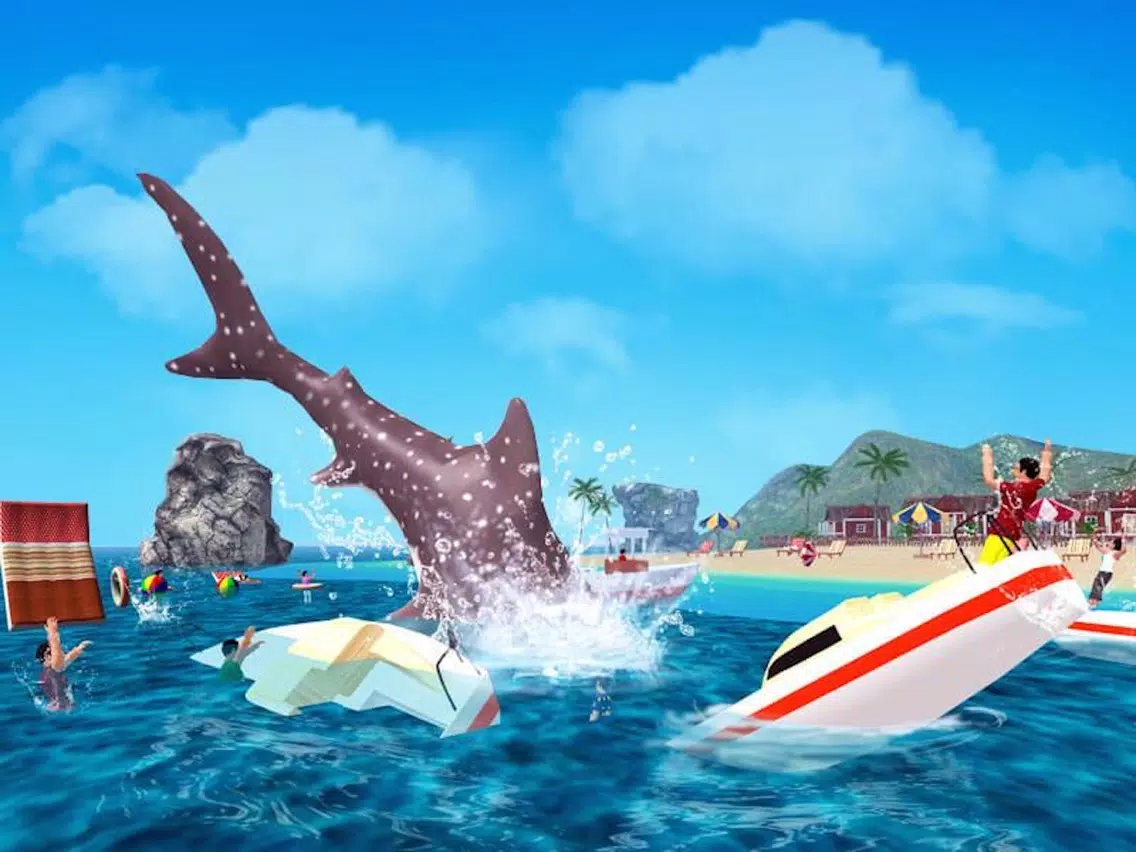 Angry Shark 3D. Attack Of Hungy Great White Terror on The Beach iPad Screenshots