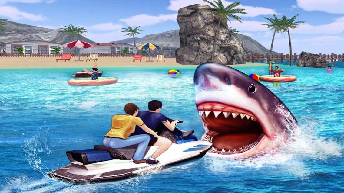 Angry Shark 3D. Attack Of Hungy Great White Terror on The Beach Screenshots