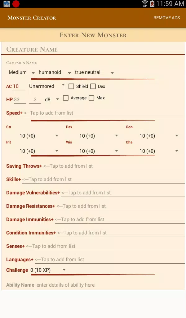 5e Monster Creator Screenshots