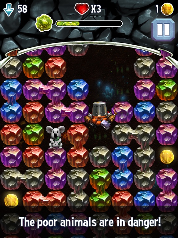 Tangkapan layar Boulder Rush - A hole lotta animals iPad 