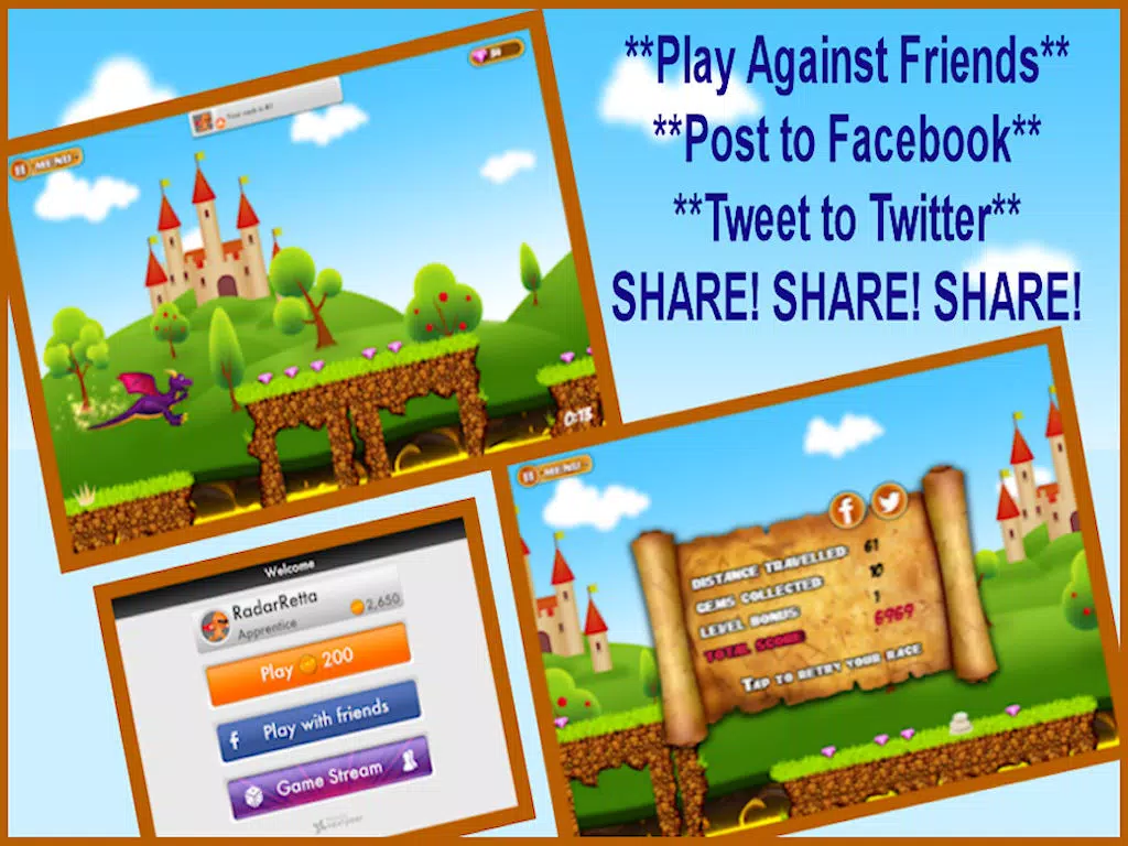 A Dragon Run - A Race to the Magic Castle Game iPad  Screenshots
