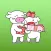 Couple Dairy Cows Inlove Sticker