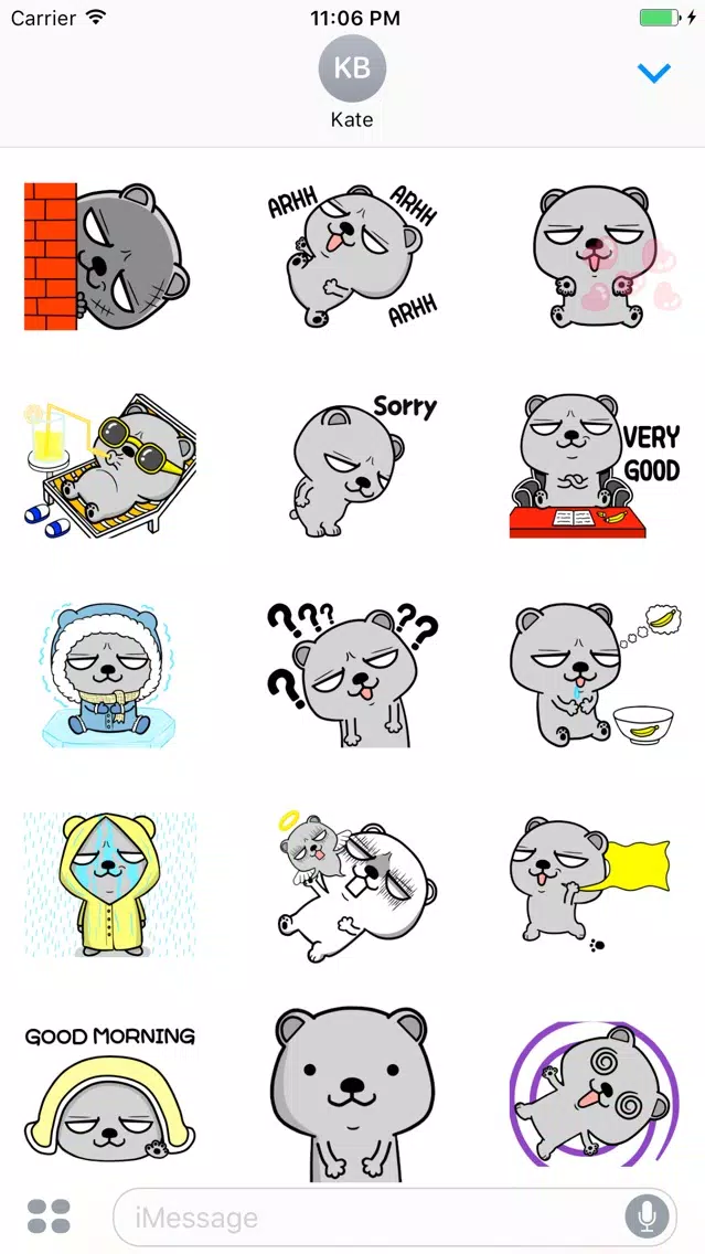 Sam The Gangster Brow Bear Sticker Screenshots