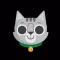 Gray Cat Bun Sticker