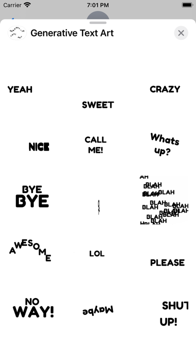 Generative Text Art Screenshots