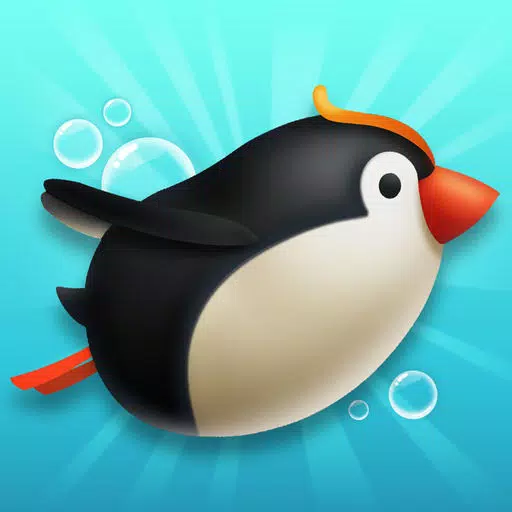Arctic Penguin – Flapping in Water with Floating Ice Arctic Penguin – Flapping in Water with Floating Ice
