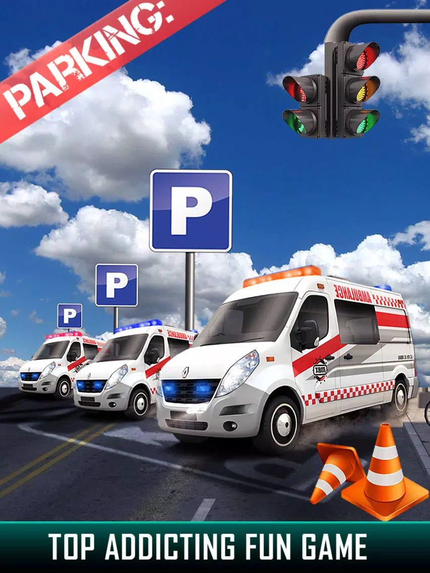 City Ambulance Parking Simulator - Test Your Driving Skill on Emergency Vehicle iPad Screenshots