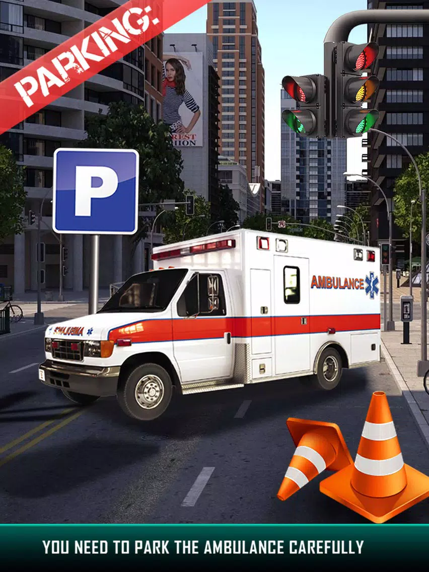 City Ambulance Parking Simulator - Test Your Driving Skill on Emergency Vehicle iPad Screenshots