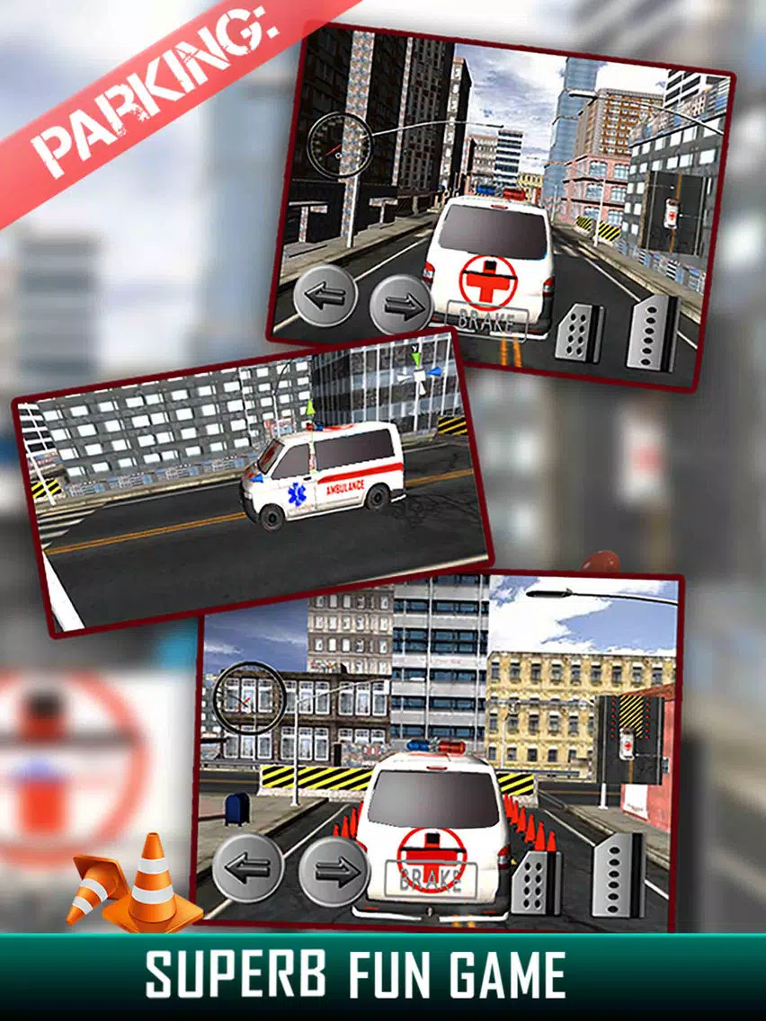 City Ambulance Parking Simulator - Test Your Driving Skill on Emergency Vehicle iPad Screenshots
