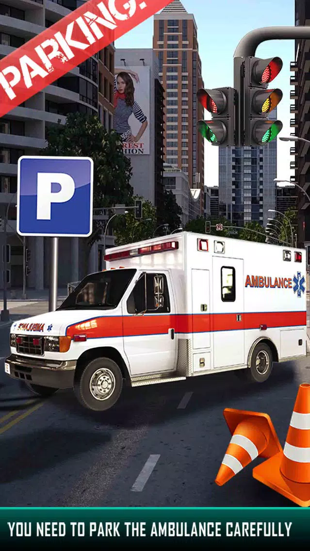 City Ambulance Parking Simulator - Test Your Driving Skill on Emergency Vehicle Screenshots