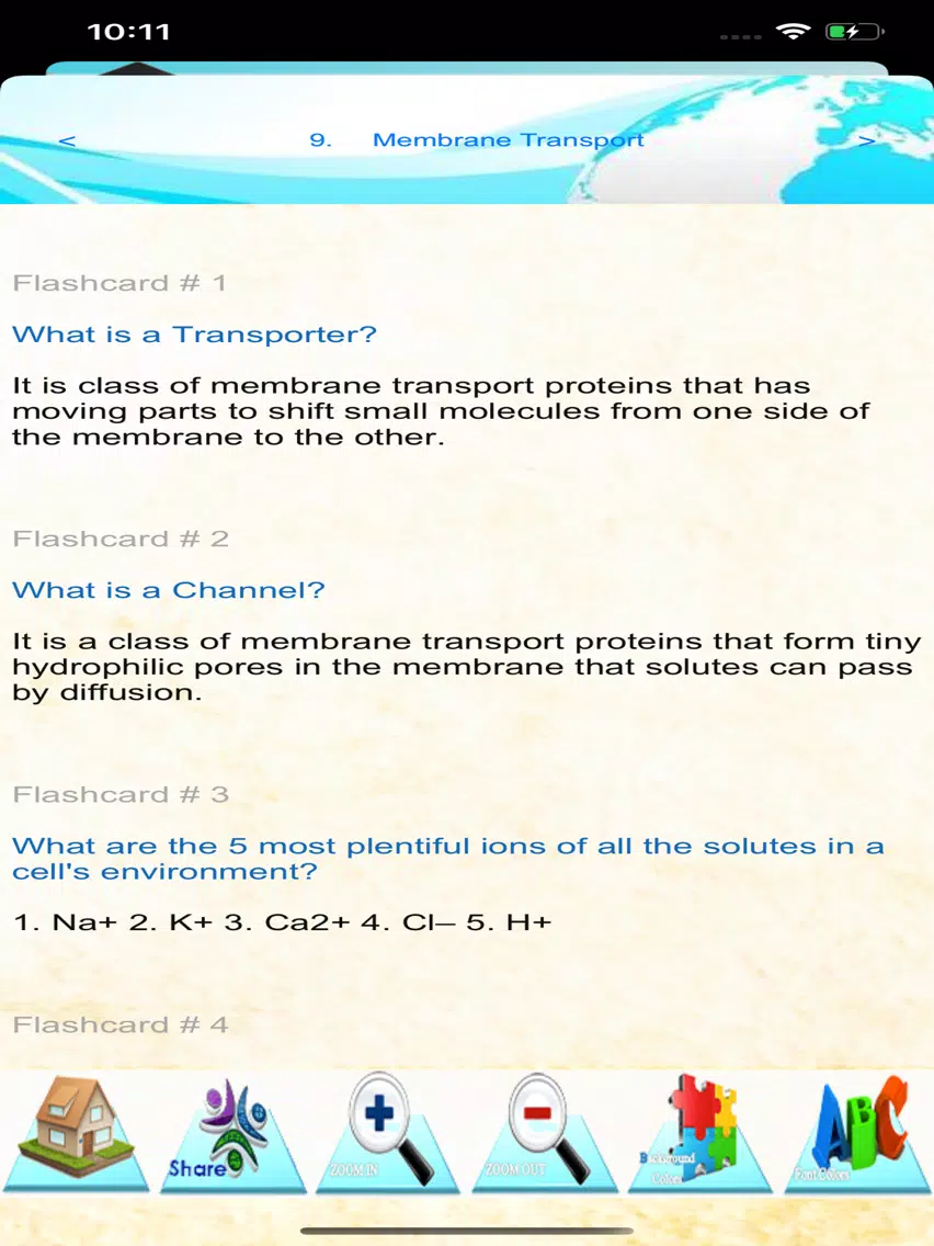 Cell Biology: 2300 Study Notes iPad Screenshots