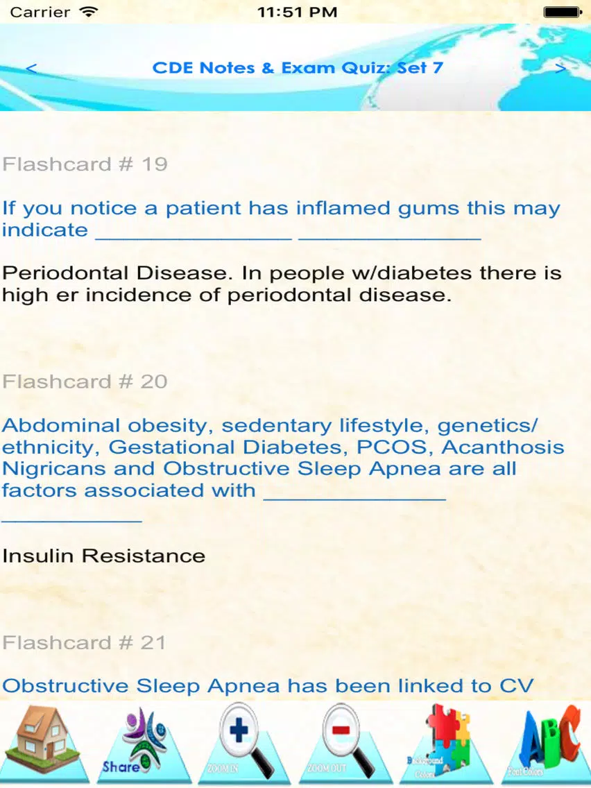 Diabetes Educator Exam Review: 1300 Study Notes, Tips & Quizzes iPad Screenshots
