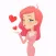 Pink Girl Mia Stickers - Valentine's Day