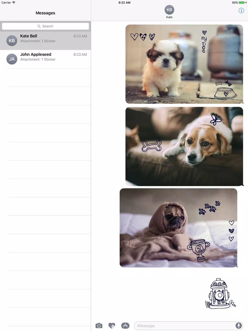 Animated Cute Dog Stickers iPad Screenshots