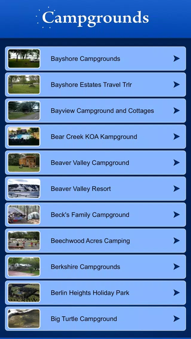 Ohio Campgrounds and RV Parks Screenshots
