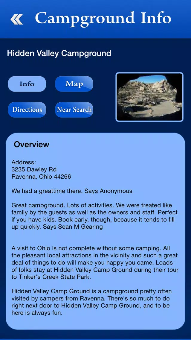 Ohio Campgrounds and RV Parks Screenshots