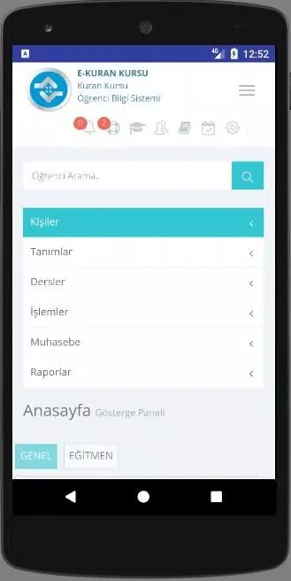 e-Kurankursu Öğrenci Bilgi Screenshots
