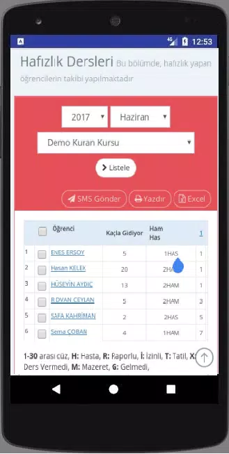 e-Kurankursu Öğrenci Bilgi Screenshots