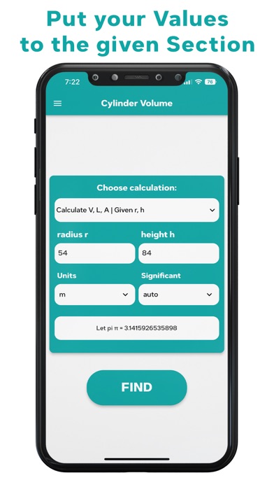 Volume Calculator Cylindrical Screenshots