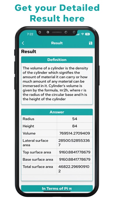 Volume Calculator Cylindrical Screenshots
