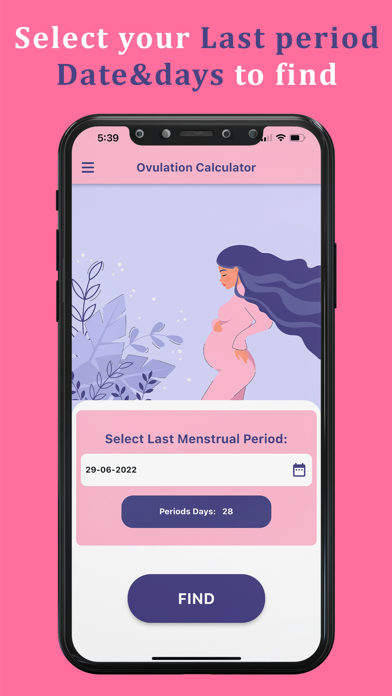 Ovulation + Period Tracker App Screenshots