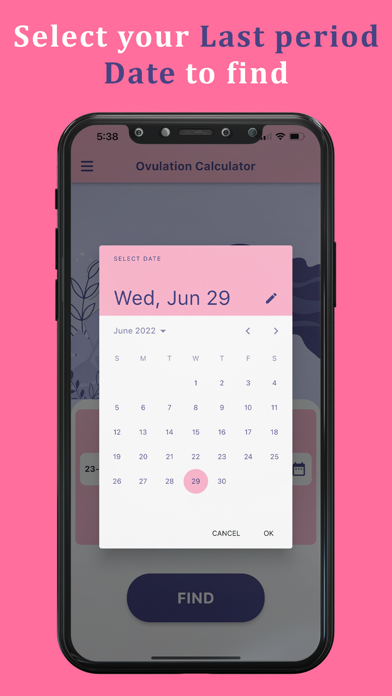 Ovulation + Period Tracker App Screenshots