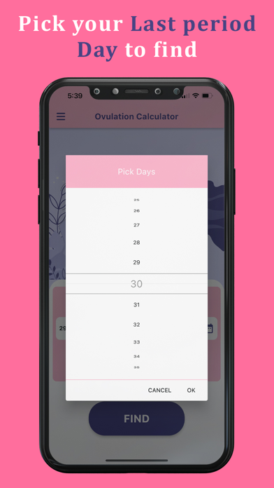 Ovulation + Period Tracker App Screenshots