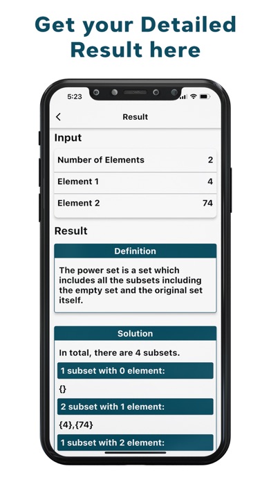 Power Set Calculator Screenshots