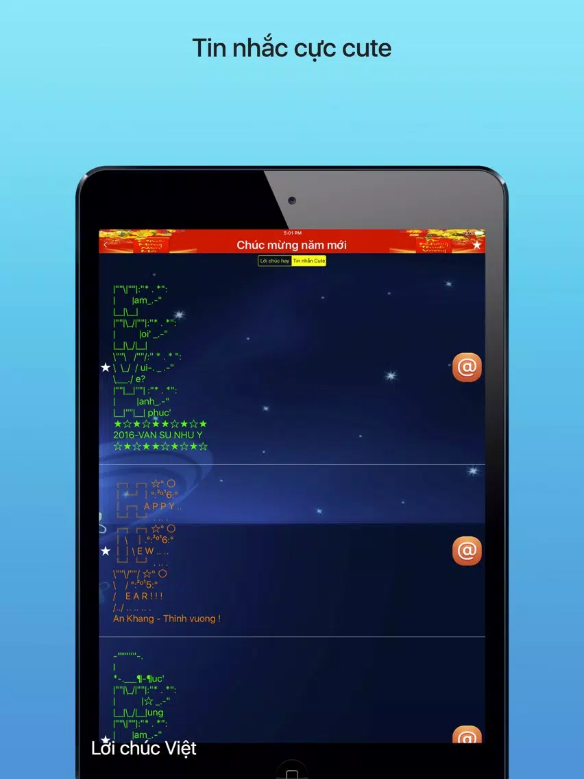 Zrzuty ekranu Lời chúc Việt - Nhắn lời yêu thương iPad