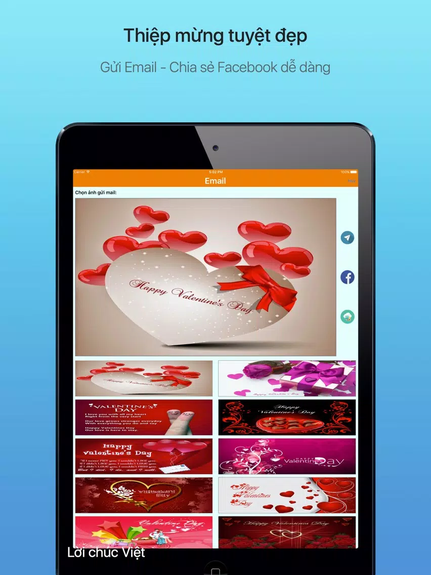 Zrzuty ekranu Lời chúc Việt - Nhắn lời yêu thương iPad