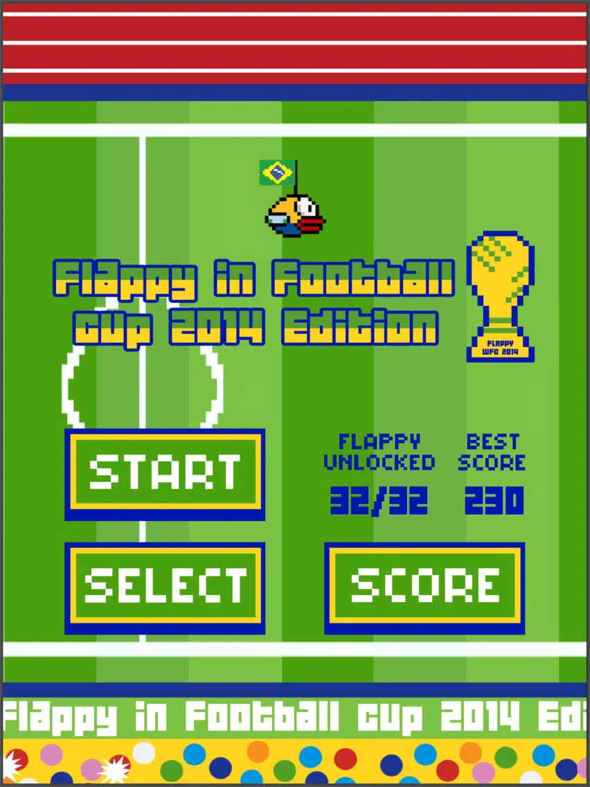 Flappy in Football cup 2014 Edition iPad Screenshots